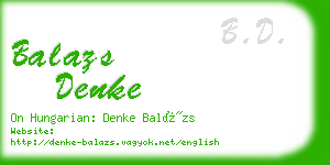 balazs denke business card